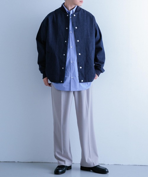 ITEMS URBANRESEARCH（アイテムズ アーバンリサーチ）の「ドットボタン デニムMA-1（ブルゾン・メンズ・アイボリー/ライトブルー/ネイビー・MEDIUM/LARGE）」の13枚目の写真