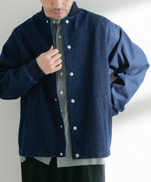 ITEMS URBANRESEARCH（アイテムズ アーバンリサーチ）の「ドットボタン デニムMA-1（ブルゾン・メンズ・アイボリー/ライトブルー/ネイビー・MEDIUM/LARGE）」の15枚目の写真