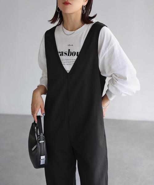 ♥️COS♥️Vネックサロペット新品♥️リボン付き14000円新作 セール】バックリボンVネックサロペット（サロペット