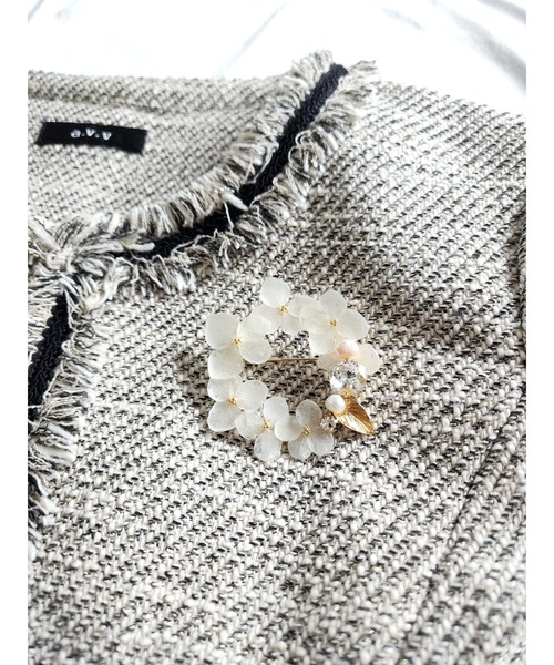 Tresor】紫陽花 クリスタル ブローチ(MA)（ブローチ/コサージュ