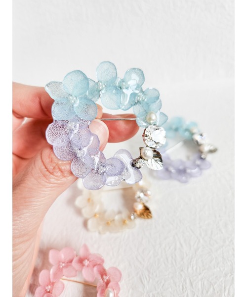 tone（トーン）の「【Tresor】紫陽花 クリスタル　ブローチ(MA)（ブローチ/コサージュ・レディース・ホワイト/ピンク/ブルー/パープル/ネイビー・FREE）」の15枚目の写真