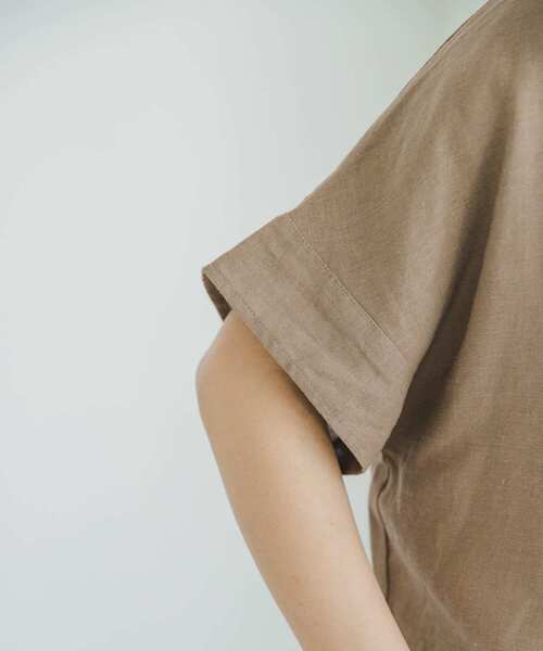 ITEMS URBANRESEARCH（アイテムズ アーバンリサーチ）の「リネンレーヨンフレンチシャツ（シャツ/ブラウス・レディース・ストライプ/ネイビー/グリーン/モカ・FREE）」の20枚目の写真