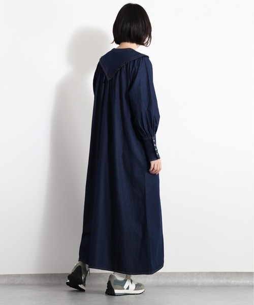 cepo（セポ）の「カラーデザインデニムワンピース（シャツワンピース・レディース・ネイビー/オフホワイト/ブルー系3・M）」の14枚目の写真