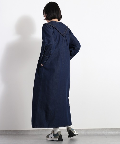 cepo（セポ）の「カラーデザインデニムワンピース（シャツワンピース・レディース・ネイビー/オフホワイト/ブルー系3・M）」の13枚目の写真