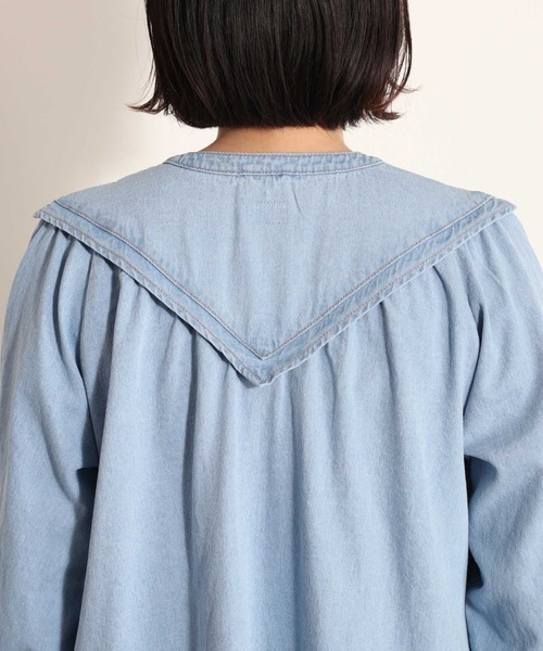 cepo（セポ）の「カラーデザインデニムワンピース（シャツワンピース・レディース・ネイビー/オフホワイト/ブルー系3・M）」の18枚目の写真