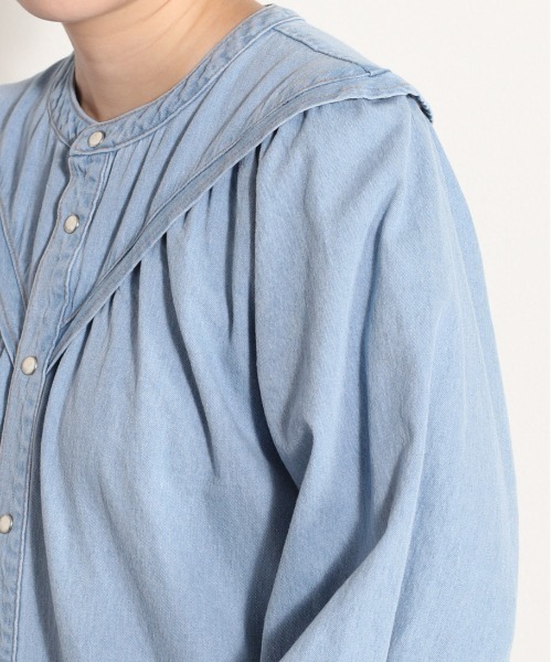 cepo（セポ）の「カラーデザインデニムワンピース（シャツワンピース・レディース・ネイビー/オフホワイト/ブルー系3・M）」の20枚目の写真