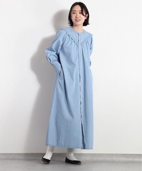 cepo（セポ）の「カラーデザインデニムワンピース（シャツワンピース・レディース・ネイビー/オフホワイト/ブルー系3・M）」の16枚目の写真