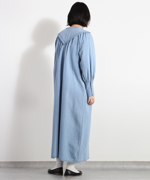 cepo（セポ）の「カラーデザインデニムワンピース（シャツワンピース・レディース・ネイビー/オフホワイト/ブルー系3・M）」の17枚目の写真