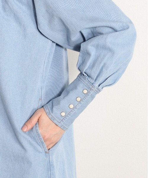 cepo（セポ）の「カラーデザインデニムワンピース（シャツワンピース・レディース・ネイビー/オフホワイト/ブルー系3・M）」の21枚目の写真