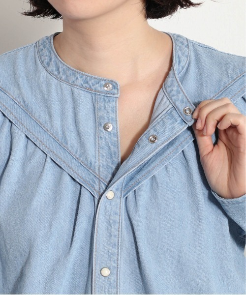 cepo（セポ）の「カラーデザインデニムワンピース（シャツワンピース・レディース・ネイビー/オフホワイト/ブルー系3・M）」の22枚目の写真