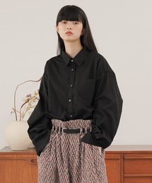 ラウンドヨーク レギュラーカラー オーバーサイズ シャツ