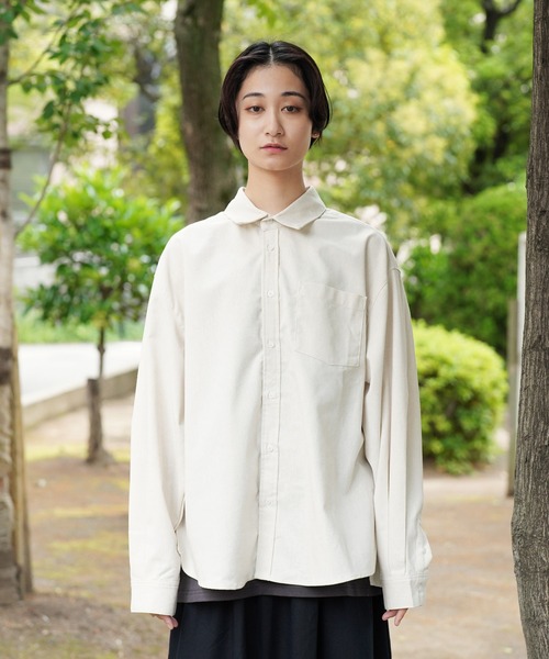 R&D.M(オールドマンズテーラー) GAUZE BORDER DROP SHOULDER