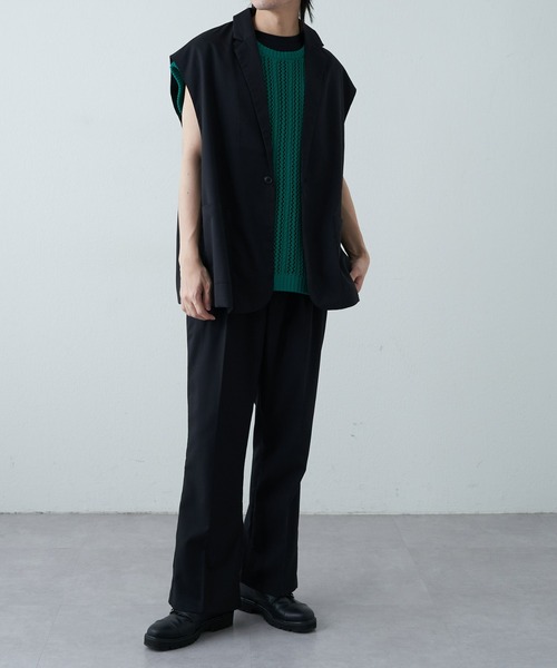 COLONY 2139（コロニートゥーワンスリーナイン）の「WEB限定サイズあり センタープレスフレアパンツ（スラックス・メンズ・サックスブルー/アイボリー/ブラック/グリーン・LARGE/MEDIUM/X-LARGE）」の8枚目の写真