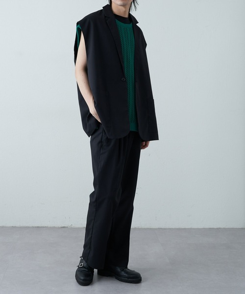 COLONY 2139（コロニートゥーワンスリーナイン）の「WEB限定サイズあり センタープレスフレアパンツ（スラックス・メンズ・サックスブルー/アイボリー/ブラック/グリーン・LARGE/MEDIUM/X-LARGE）」の9枚目の写真