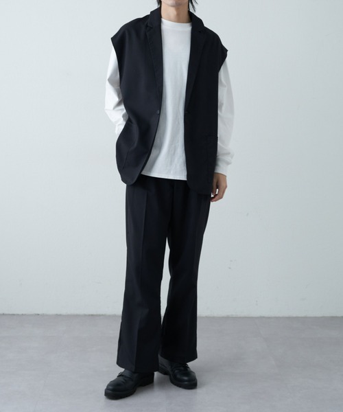 COLONY 2139（コロニートゥーワンスリーナイン）の「WEB限定サイズあり センタープレスフレアパンツ（スラックス・メンズ・サックスブルー/アイボリー/ブラック/グリーン・LARGE/MEDIUM/X-LARGE）」の10枚目の写真