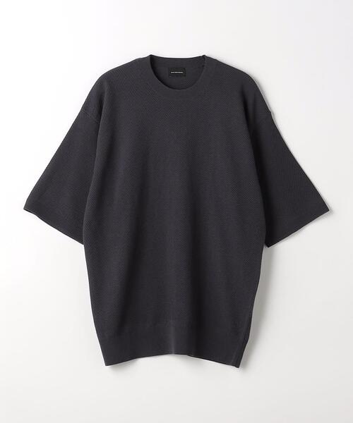 green label relaxing(グリーンレーベルリラクシング)の「ハイツイスト コットン アクリル ツイル クルーネック Tシャツ(ニット/セーター・メンズ・ライトグレー/ターコイズブルー/ダークグレー/ネイビー・M/L/S/XL)」の9枚目の写真