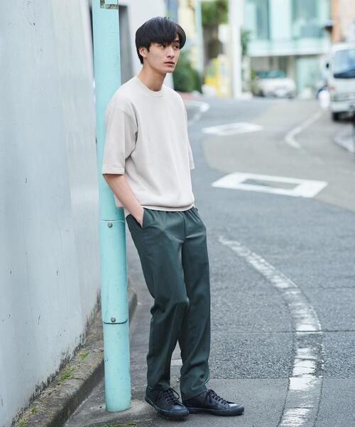 green label relaxing(グリーンレーベルリラクシング)の「ハイツイスト コットン アクリル ツイル クルーネック Tシャツ(ニット/セーター・メンズ・ライトグレー/ターコイズブルー/ダークグレー/ネイビー・M/L/S/XL)」の10枚目の写真