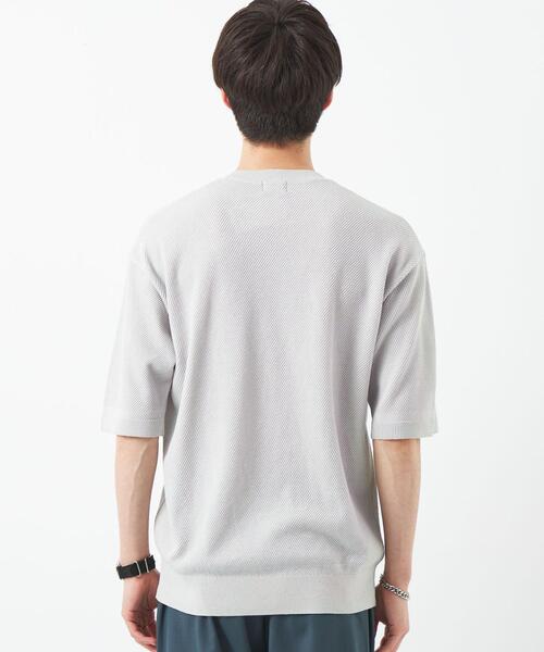 green label relaxing(グリーンレーベルリラクシング)の「ハイツイスト コットン アクリル ツイル クルーネック Tシャツ(ニット/セーター・メンズ・ライトグレー/ターコイズブルー/ダークグレー/ネイビー・M/L/S/XL)」の15枚目の写真