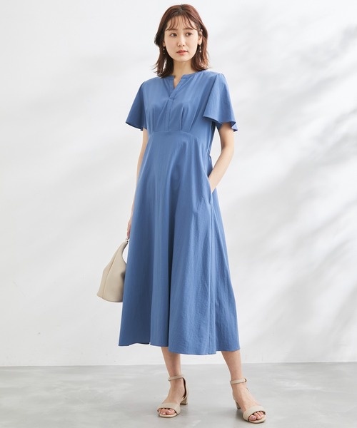 ROPE' PICNIC（ロペピクニック）の「キーネックきれいめワンピース（ワンピース・レディース・ベージュ系その他/ブルー/ネイビー・38）」の22枚目の写真