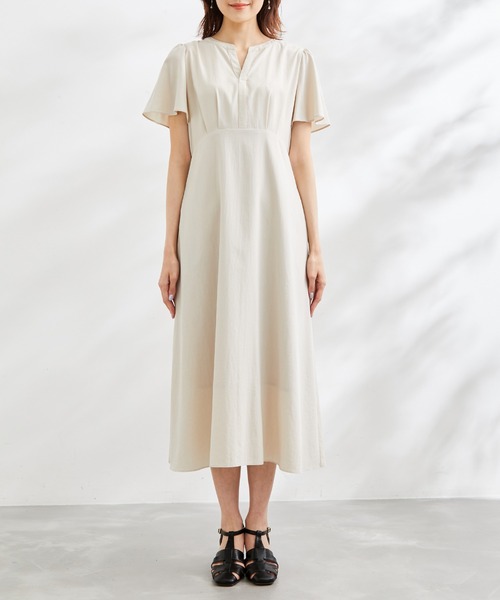 ROPE' PICNIC（ロペピクニック）の「キーネックきれいめワンピース（ワンピース・レディース・ベージュ系その他/ブルー/ネイビー・38）」の18枚目の写真