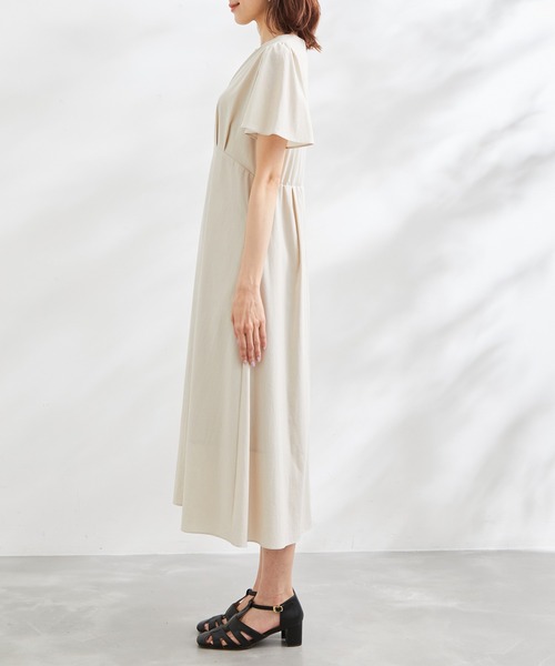 ROPE' PICNIC（ロペピクニック）の「キーネックきれいめワンピース（ワンピース・レディース・ベージュ系その他/ブルー/ネイビー・38）」の14枚目の写真