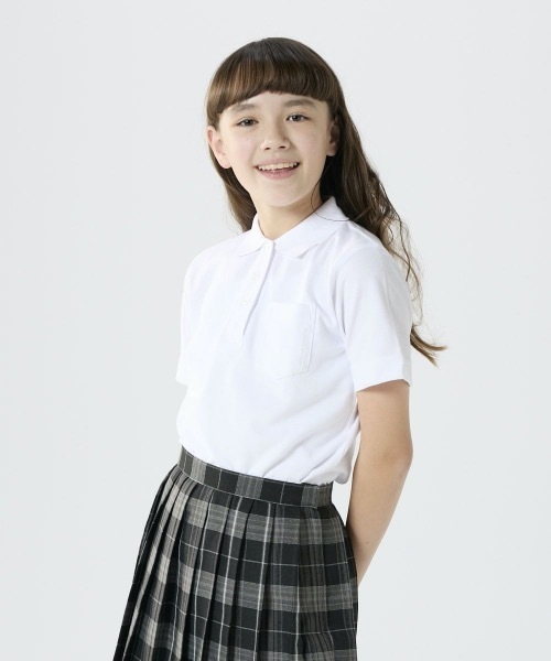 BEAMS SCHOOL ネイビー ポロシャツ L UZT468 E-style 男女兼用ポロシャツ(脇ポケット付き) UZT468