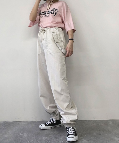 179/WG(イチナナキュウダブルジー)の「サスペンダーパラシュートパンツ(その他パンツ・レディース・オフホワイト/ブラック・MEDIUM)」の11枚目の写真