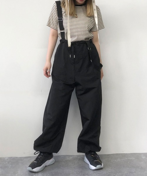 179/WG(イチナナキュウダブルジー)の「サスペンダーパラシュートパンツ(その他パンツ・レディース・オフホワイト/ブラック・MEDIUM)」の15枚目の写真