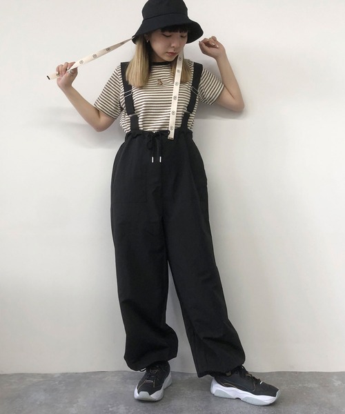 179/WG(イチナナキュウダブルジー)の「サスペンダーパラシュートパンツ(その他パンツ・レディース・オフホワイト/ブラック・MEDIUM)」の16枚目の写真