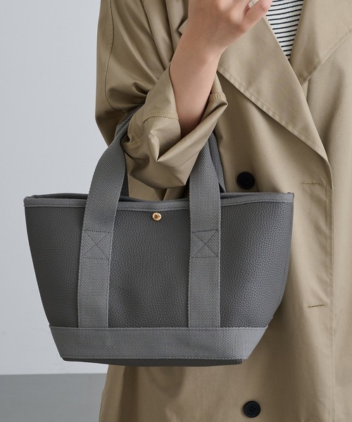 MAISON BREEZE(メゾンブリーズ)の「嬉しいポーチ付き♪【MAISON BREEZE】シボレザーライク ミニトートバッグ SNBD(トートバッグ・レディース・ベージュ/グレー/ブラック/シルバー/グレイッシュベージュ/アイボリー/ブラウン/ベージュ系その他2/ダークグレー・FREE)」の5枚目の写真