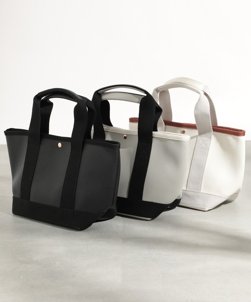 MAISON BREEZE(メゾンブリーズ)の「嬉しいポーチ付き♪【MAISON BREEZE】シボレザーライク ミニトートバッグ SNBD(トートバッグ・レディース・ベージュ/グレー/ブラック/シルバー/グレイッシュベージュ/アイボリー/ブラウン・FREE)」の14枚目の写真