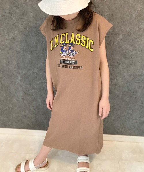 THE CASUAL（カジュアル）の「ビッグシルエット　ノースリーブ　ワンピ（ワンピース・キッズ・チャコール/モカ/ミント/グリーン系その他/ネイビー/ベージュ/杢グレー/ダークグリーン/オフホワイト/ブラウン系その他/ラベンダー/ピンク/ベージュ系その他/ダークグリーン系/ブラック/グレー系その他/ブラック系その他2/ブラック系その他・110cm/120cm/130cm/140cm/150cm/160cm）」の11枚目の写真