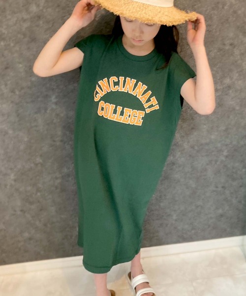 THE CASUAL（カジュアル）の「ビッグシルエット　ノースリーブ　ワンピ（ワンピース・キッズ・チャコール/モカ/ミント/グリーン系その他/ネイビー/ベージュ/杢グレー/ダークグリーン/オフホワイト/ブラウン系その他/ラベンダー/ピンク/ベージュ系その他/ダークグリーン系/ブラック/グレー系その他/ブラック系その他2/ブラック系その他・110cm/120cm/130cm/140cm/150cm/160cm）」の13枚目の写真