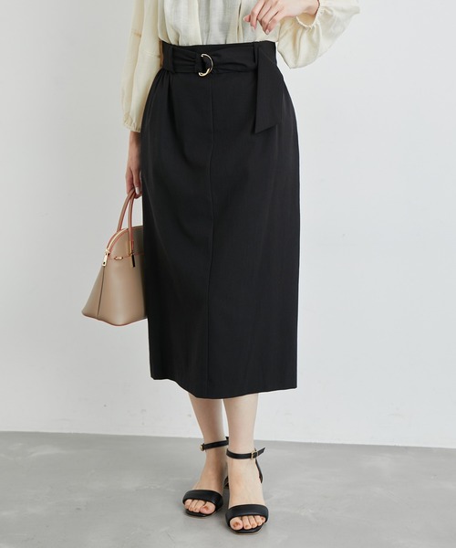 ROPE' PICNIC(ロペピクニック)の「洗える/2WAY・セットアップ対応/ウエストベルトストレートスカート(スカート・レディース・ブラック/ベージュ/グリーン系その他・38/36)」の2枚目の写真