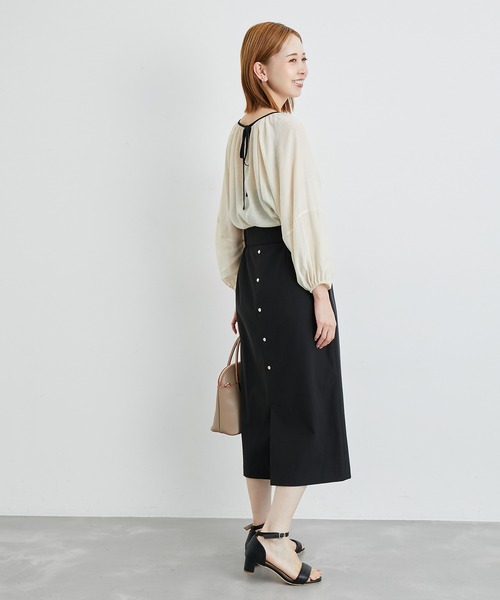 ROPE' PICNIC(ロペピクニック)の「洗える/2WAY・セットアップ対応/ウエストベルトストレートスカート(スカート・レディース・ブラック/ベージュ/グリーン系その他・38/36)」の6枚目の写真