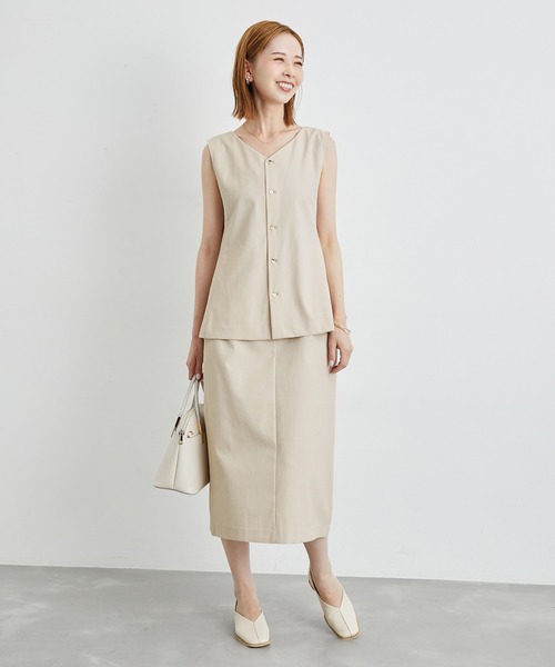 ROPE' PICNIC(ロペピクニック)の「洗える/2WAY・セットアップ対応/ウエストベルトストレートスカート(スカート・レディース・ブラック/ベージュ/グリーン系その他・38/36)」の9枚目の写真