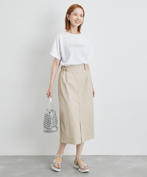 ROPE' PICNIC(ロペピクニック)の「洗える/2WAY・セットアップ対応/ウエストベルトストレートスカート(スカート・レディース・ブラック/ベージュ/グリーン系その他・38/36)」の11枚目の写真