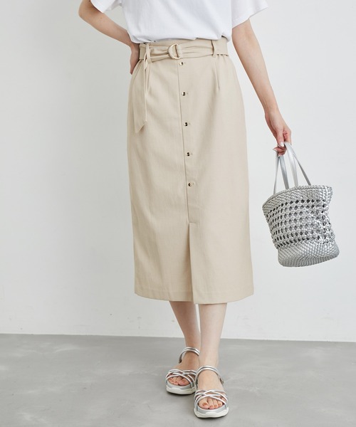 ROPE' PICNIC(ロペピクニック)の「洗える/2WAY・セットアップ対応/ウエストベルトストレートスカート(スカート・レディース・ブラック/ベージュ/グリーン系その他・38/36)」の13枚目の写真