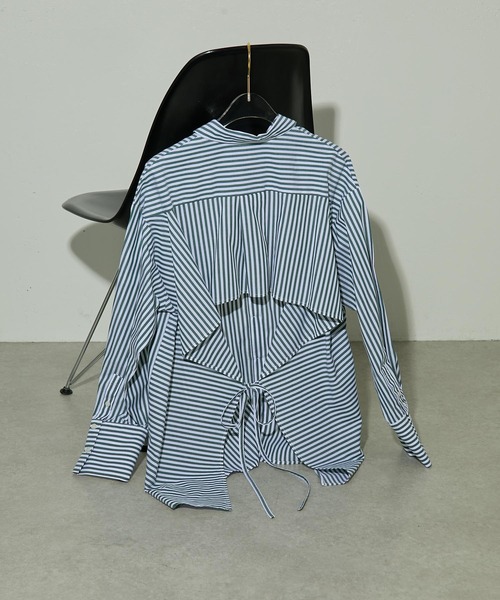 COLLAGE GALLARDAGALANTE（コラージュガリャルダガランテ）の「【OT】バックオープンシャツ（シャツ/ブラウス・レディース・サックスブルー/グリーン/ホワイト・FREE）」の19枚目の写真