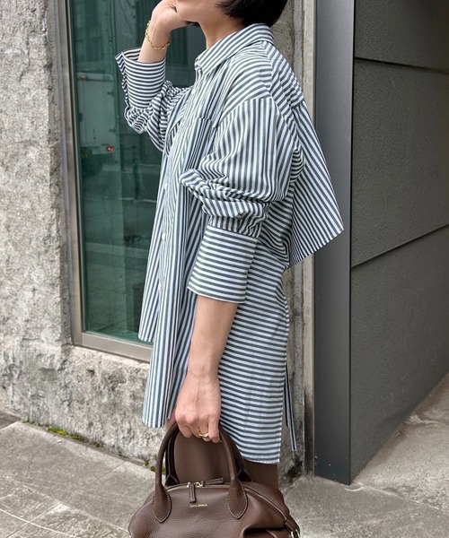 COLLAGE GALLARDAGALANTE（コラージュガリャルダガランテ）の「【OT】バックオープンシャツ（シャツ/ブラウス・レディース・サックスブルー/グリーン/ホワイト・FREE）」の17枚目の写真