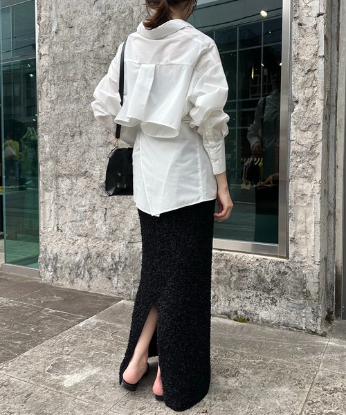 COLLAGE GALLARDAGALANTE（コラージュガリャルダガランテ）の「【OT】バックオープンシャツ（シャツ/ブラウス・レディース・サックスブルー/グリーン/ホワイト・FREE）」の9枚目の写真