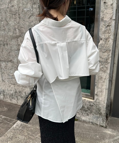 COLLAGE GALLARDAGALANTE（コラージュガリャルダガランテ）の「【OT】バックオープンシャツ（シャツ/ブラウス・レディース・サックスブルー/グリーン/ホワイト・FREE）」の7枚目の写真