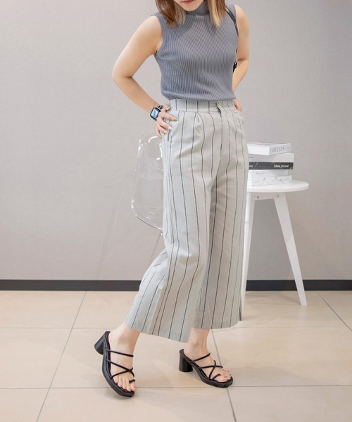 aimoha(アイモハ)の「リラックス 綿麻コン ストライプワイドパンツ (SS)(スラックス・レディース・ホワイト/オフホワイト/ベージュ・MEDIUM/LARGE/X-LARGE)」の20枚目の写真