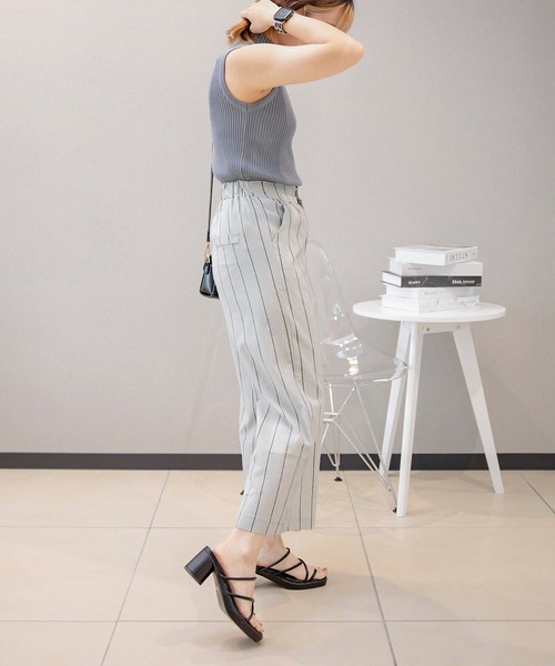 aimoha(アイモハ)の「リラックス 綿麻コン ストライプワイドパンツ (SS)(スラックス・レディース・ホワイト/オフホワイト/ベージュ・MEDIUM/LARGE/X-LARGE)」の21枚目の写真
