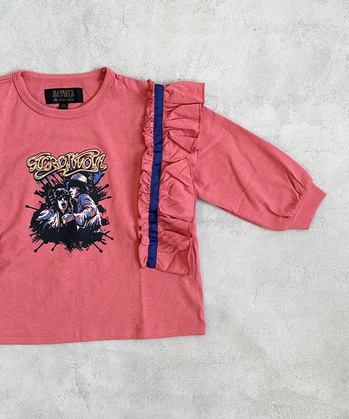 BIG FIELD(ビッグフィールド)の「ナガソデフリルロックT(90~150cm)(Tシャツ/カットソー・キッズ・サーモンピンク/チャコール/モスグリーン・150/100/130/90/120/140/110)」の10枚目の写真