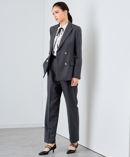 ANAYI（アナイ）の「ウールツイルストレッチストレートパンツ（スラックス・レディース・チャコールグレー/ピンク/キャメル・38/36）」の11枚目の写真