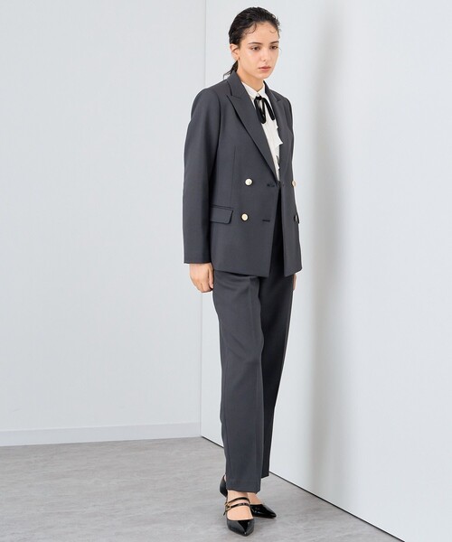 ANAYI（アナイ）の「ウールツイルストレッチストレートパンツ（スラックス・レディース・チャコールグレー/ピンク/キャメル・38/36）」の15枚目の写真