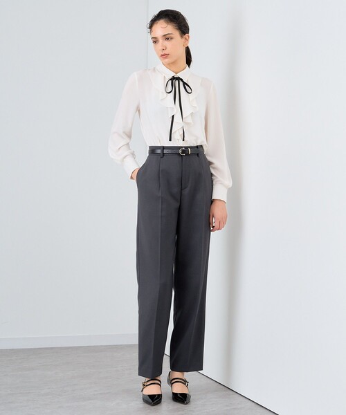 ANAYI（アナイ）の「ウールツイルストレッチストレートパンツ（スラックス・レディース・チャコールグレー/ピンク/キャメル・38/36）」の19枚目の写真