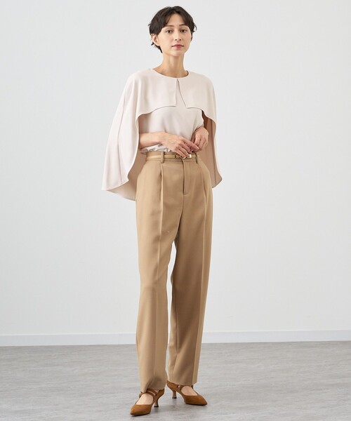 ANAYI（アナイ）の「ウールツイルストレッチストレートパンツ（スラックス・レディース・チャコールグレー/ピンク/キャメル・38/36）」の13枚目の写真