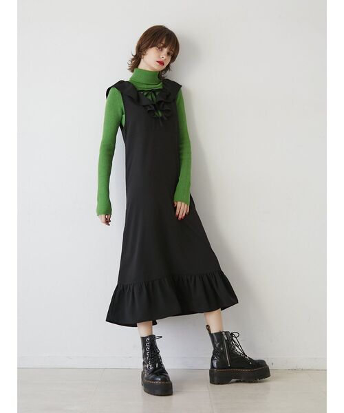 jouetie（ジュエティ）の「レイヤードフリルワンピース（ワンピース・レディース・ブラック/ベージュ/ブルー・MEDIUM）」の8枚目の写真